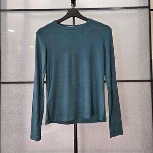 Mango Teal Long Sleeve Women's Top Size Medium